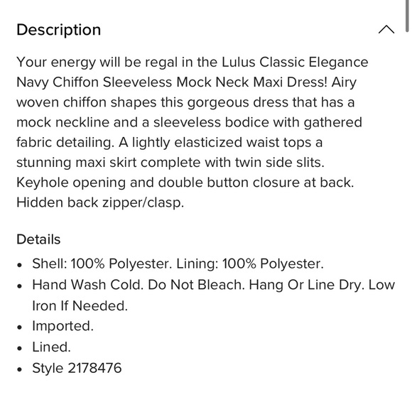 Lulus Classic Elegance Navy Chiffon Sleeveless Mock Neck Maxi Dress - Picture 6 of 8